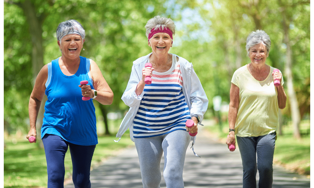 women keeping fit with walking