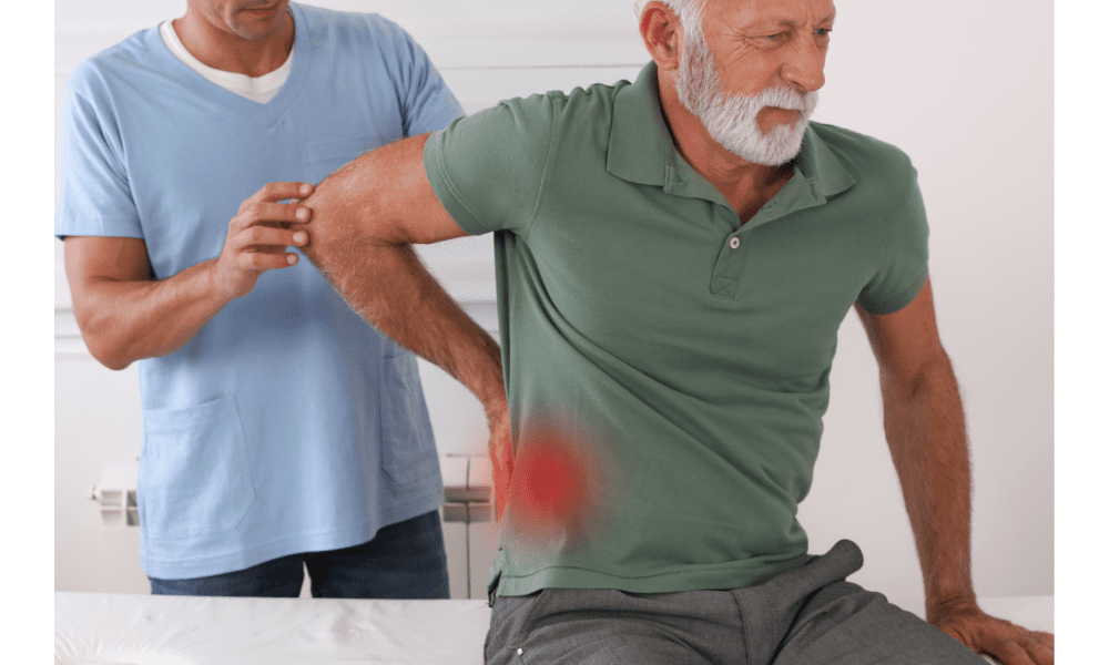 man with back pain relating to kidney issues